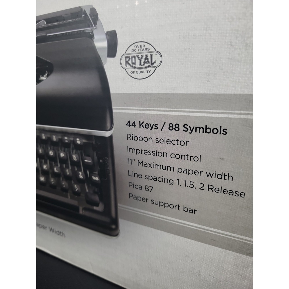 Royal Classic Manual Typewriter Black Open Box New Condition*sealed Inside Box - Picture 8 of 14